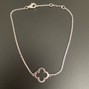 Silvertone Clover Bracelet